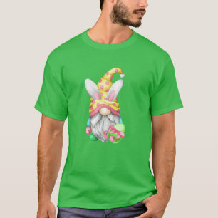 Camiseta Design de Caça ao Ovo Verde Com Gnomo Funny G