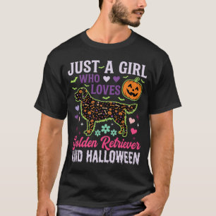 Camiseta Design de Cachorro Abóbora Menina do Dia das Bruxa