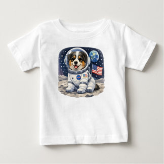 Camiseta Design de cachorro astronauta fofo para crianças –