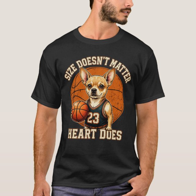 Camiseta Design de Cachorro de Basquete de Chihuahua (Frente)