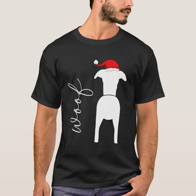 Camiseta Design De Cachorro De Whippet Com Chapéu De Papai  (Frente)