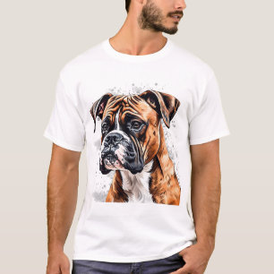 Camiseta Design de Cachorro Fotorealista Portátil Boxer Bud