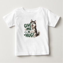 Design de cachorro Kawaii Husky Fofo Me Abraça