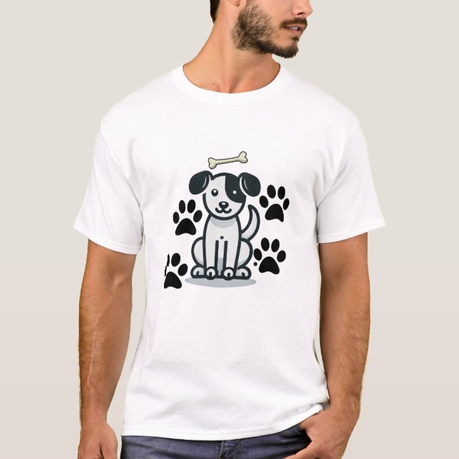 Camiseta Design de Cachorro Minimalista (Frente)