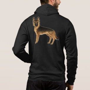 Camiseta Design de cachorro Pastor Alemão preto e dourado