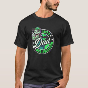 Camiseta Design de Café Camuflado para Pais que Amam Pescar
