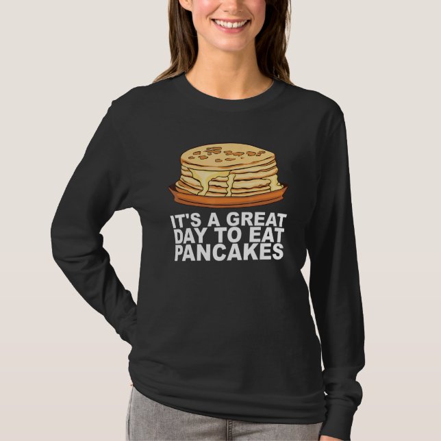 Camiseta Design de Café da Manhã com Panqueca de Xarope de  (Frente)