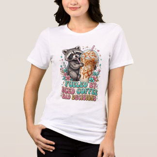 Camiseta Design de Café Gelado de Guaxinim Fofinho