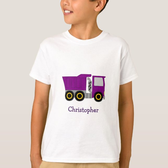 Camiseta Design de caminhão roxo personalizado (Frente)