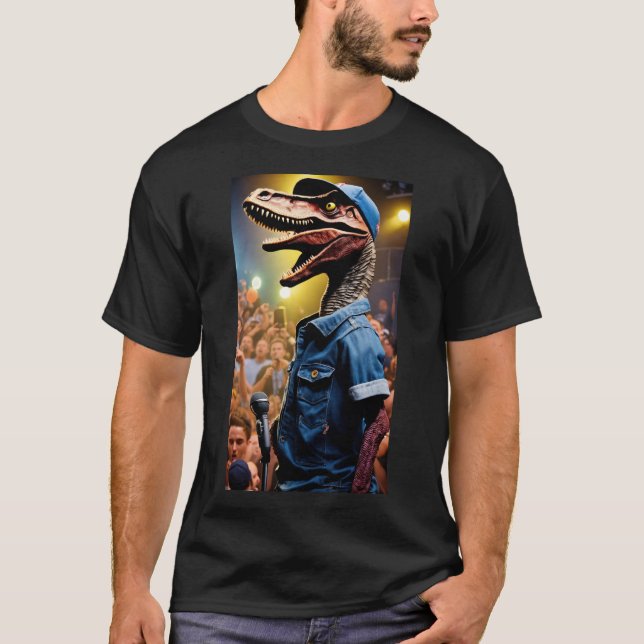 Camiseta Design de Camisa-T Rap de Velociraptor (Frente)