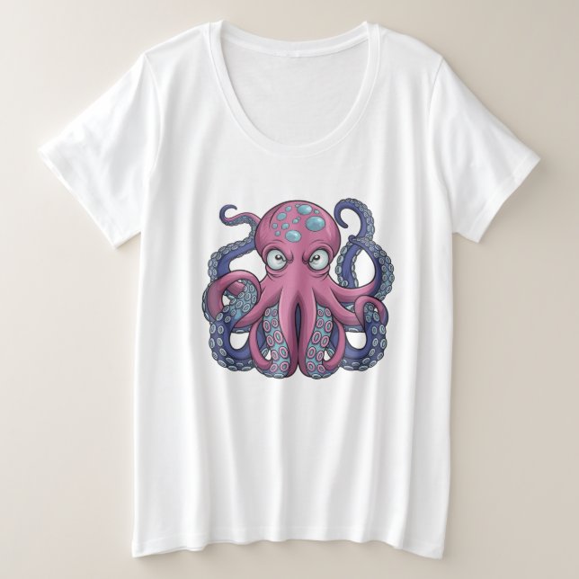 Camiseta Design de Camiseiros T Monstro de Octopus Vetor -  (Frente do Design)