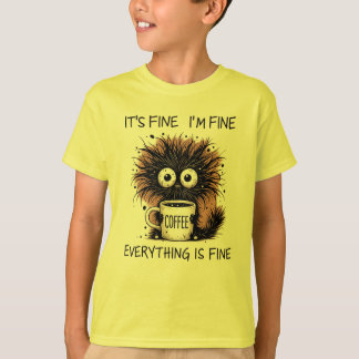Camiseta Design de Caneca do Monstro do Café Engraçado - Es