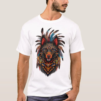 Camiseta Design de cão exótico inspirado na arte tribal