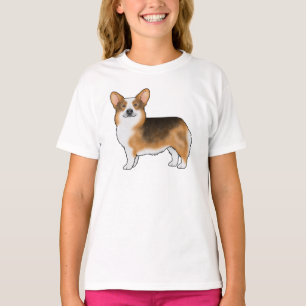 Camiseta Design De Cão Tripembroke De Cabeça Vermelha Welsh