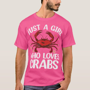 Camiseta Design De Caranguejo Engraçado Para Meninas Crianç