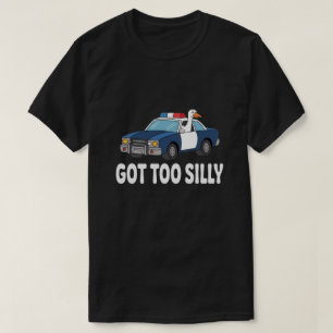 Camiseta Design de Carro de Polícia do Ganso Engraçado – Fi