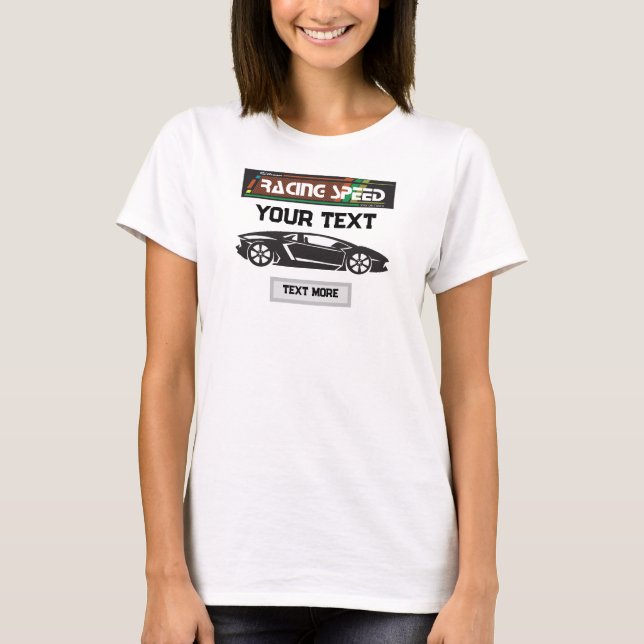 Camiseta Design de Carro de Velocidade de Corrida – Desempe (Frente)