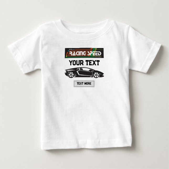 Camiseta Design de Carro de Velocidade de Corrida – Desempe (Frente)