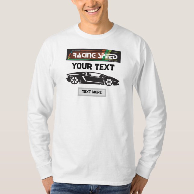 Camiseta Design de Carro de Velocidade de Corrida – Desempe (Frente)