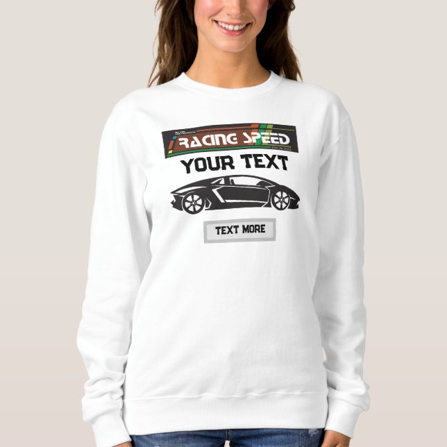 Camiseta Design de Carro de Velocidade de Corrida – Desempe (Frente)