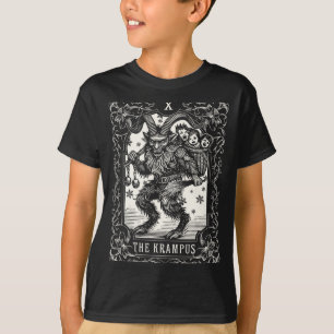 Camiseta Design de Carta de Tarot do Krampus Temporada de N