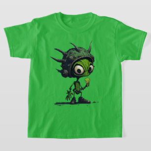 Camiseta Design de Cartoon alienígena de que desfruta do S