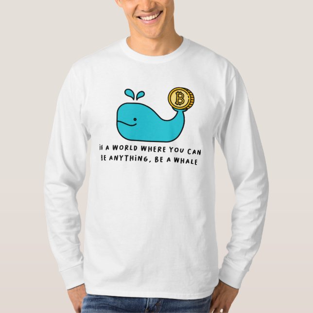Camiseta Design de Cartoon Crypto Investor Bítalo Whale Fun (Frente)