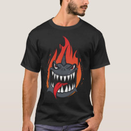 Camiseta Design de Cartoon de Ataque a Tubarão Irritado