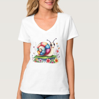 camiseta design de cartoon de caracol