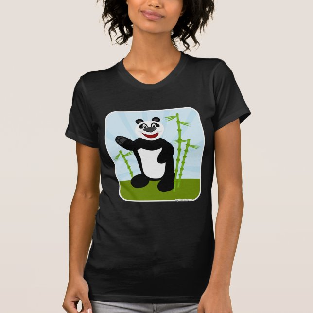Camiseta Design de Cartoon de Estilo de Panda Kawaii Cute (Frente)