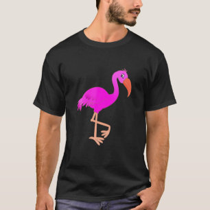 Camiseta Design De Cartoon De Flamingo Cute Para Crianças P