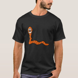 Camiseta Design De Cartoon De Verme Bonito Para Crianças Pe