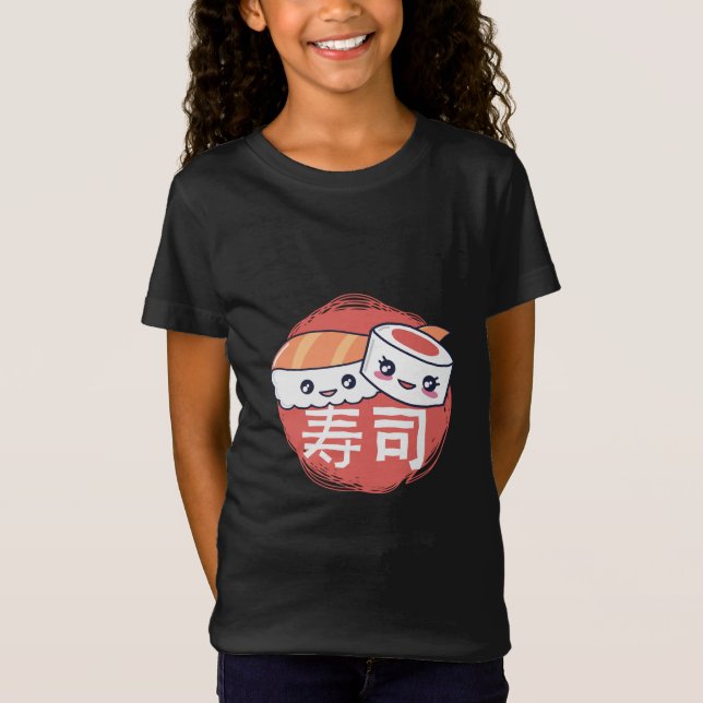Camiseta Design de Cartoon Encantado Sushi (Frente)