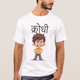 Camiseta Design de Cartoon Kruddh Hindi