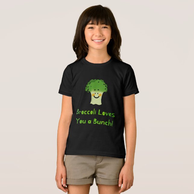 Camiseta Design de Cartoons de Broccoli Bonito (Frente Completa)