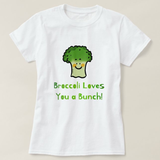Camiseta Design de Cartoons de Broccoli Bonito (Frente do Design)