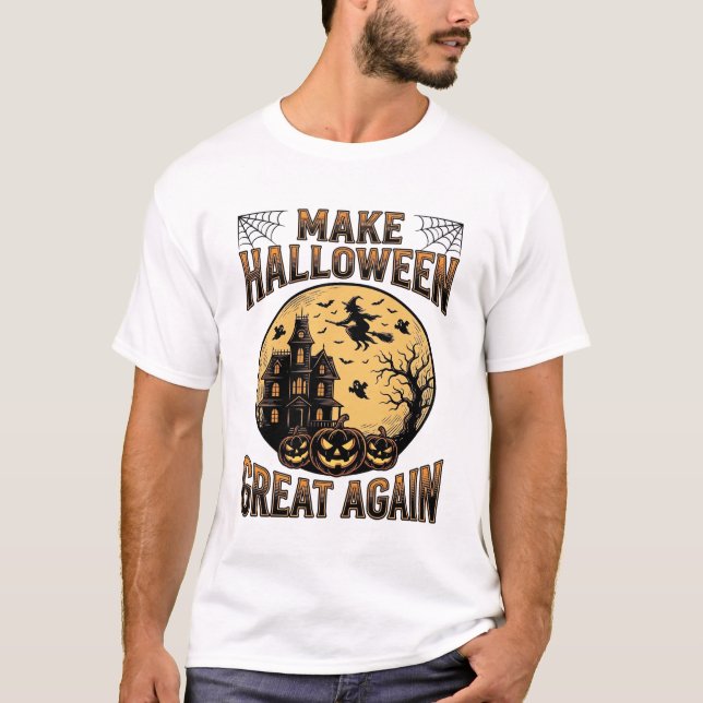 Camiseta Design de Casa Assombrada Vintage Halloween Great  (Frente)