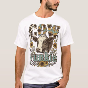 Camiseta Design de Casa de Campo de Girassol Yunkie de Vaca