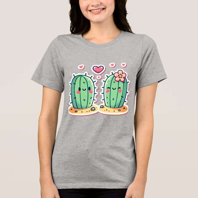 Camiseta Design de Casal de Cactus (Frente)