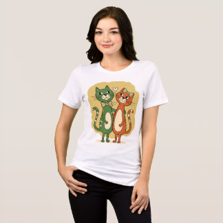 Camiseta Design de Casal de Gatos Fofos
