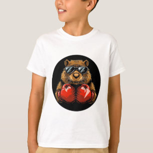 Camiseta Design de castor simpático de boxe para um estilo