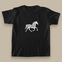 Design de Cavalo com Flor Silvestre com Vibração C