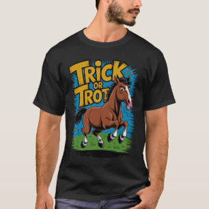 Camiseta Design de Cavalo Trotando ou Fazendo Travessuras p