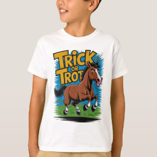 Camiseta Design de Cavalo Trotando ou Travessura para Fãs d