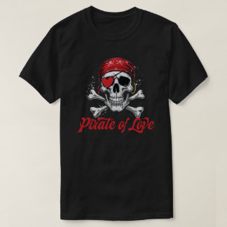 Camiseta Design de Caveira Pirata do Amor