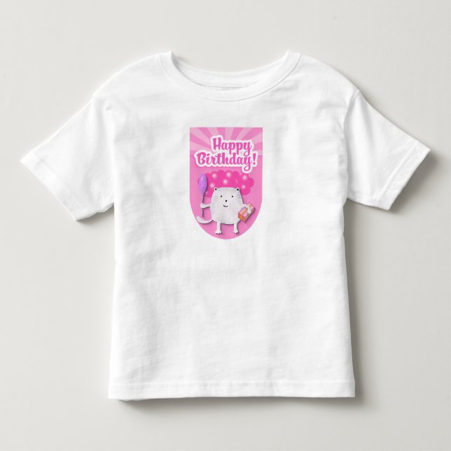 Camiseta Design de Celebração de Aniversário Feliz (Frente)