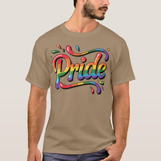 Camiseta Design de Celebração do Orgulho Arco-Íris LGBTQ Co (Frente)