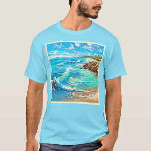 Camiseta Design de Cena de Rock Costeiro