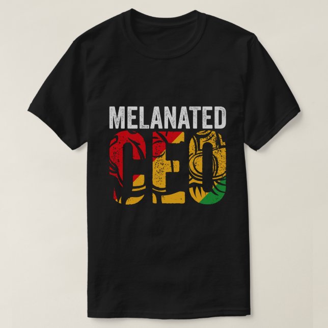 Camiseta Design de CEO Melanizado Para Mulheres Homens Negr (Frente do Design)