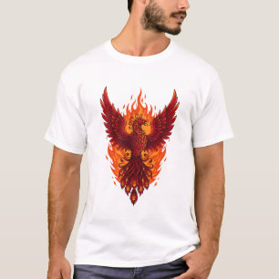 Camiseta Design de chamas de Phoenix majestoso   Bold Vetor